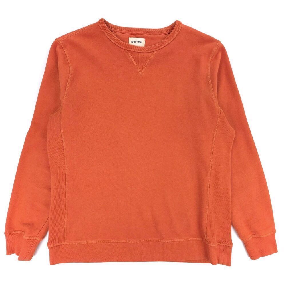 NEW Taylor Stitch Fillmore Crewneck Rust Sweatshirt Minimal Casual Athleisure